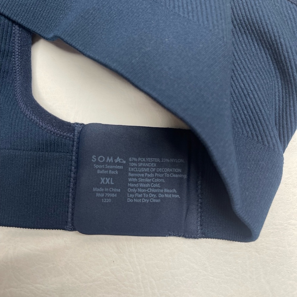 SOMA SPORTS SEAMLESS BALLET BACK SIZE XXL NAVY BLUE - Picture 4 of 4